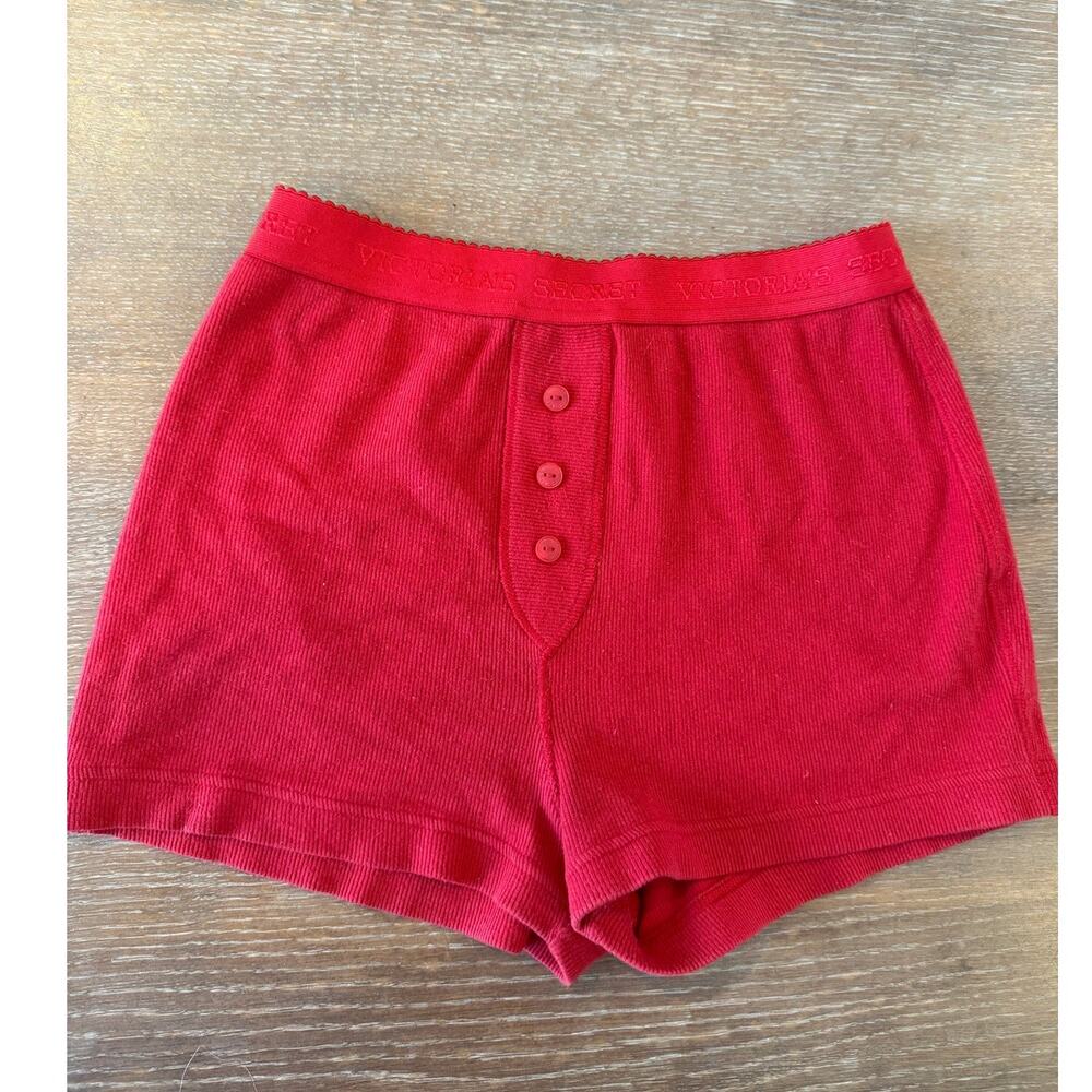 Victoria Secret Red Pajama Bottoms Boy Shorts Women M